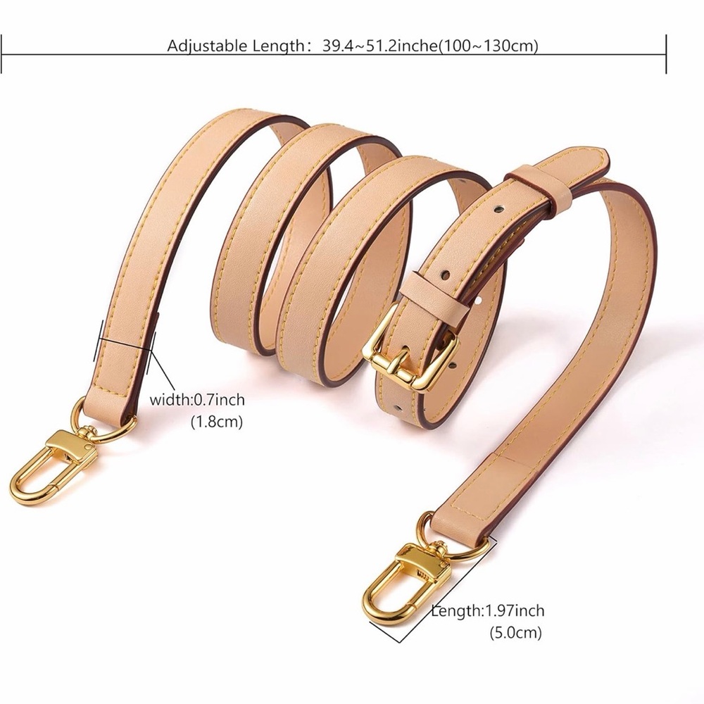 Elegant Brown and Gold Crossbody Strap